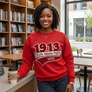 Delta Sigma Theta Chenille Sweatshirt Red