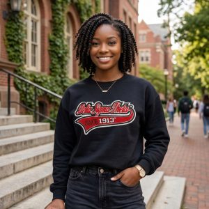 Delta Sigma Theta Chenille Sweatshirt Black