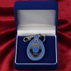 Zeta Phi Beta Leather Keychain