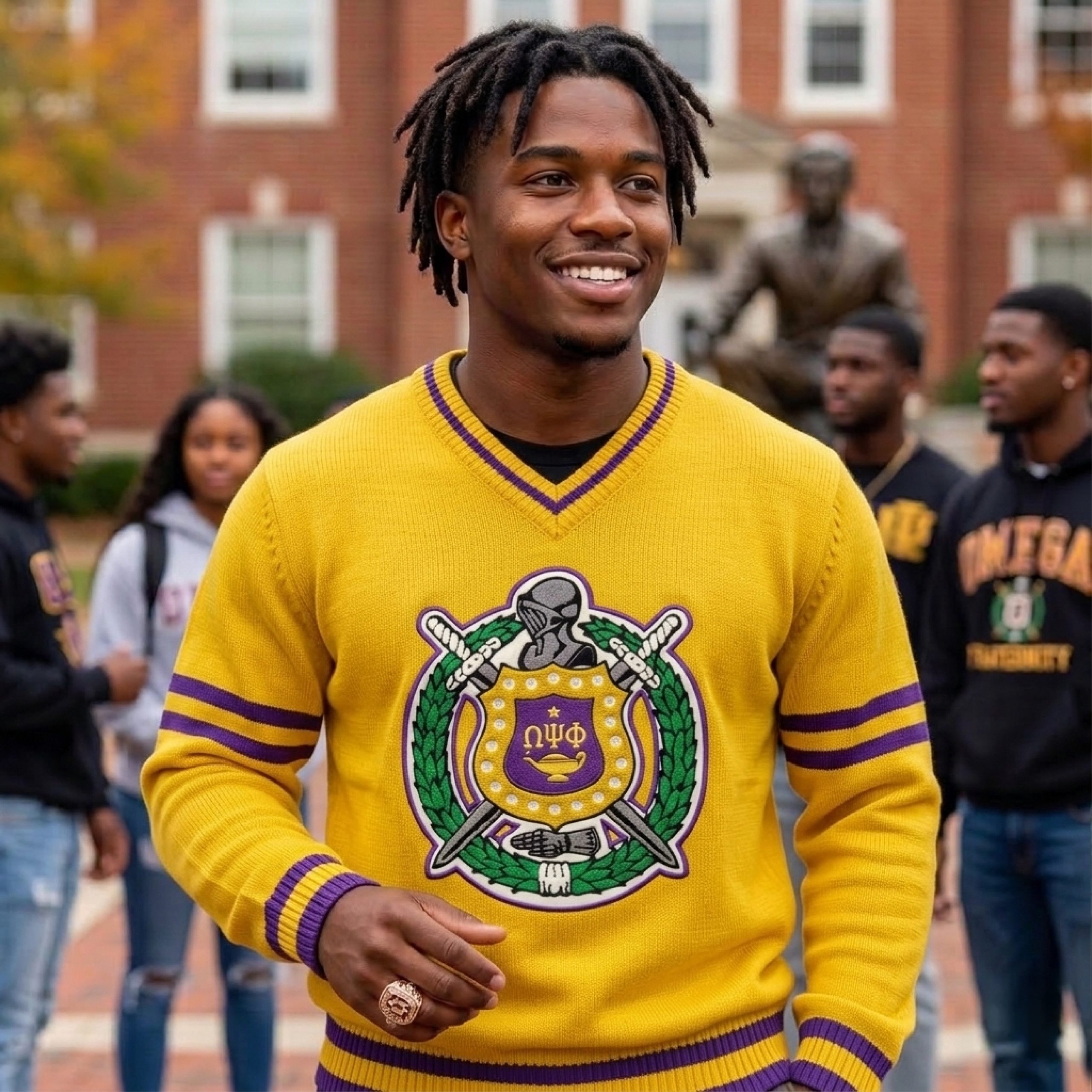 Omega Psi Phi Pullover Cardigan Sweater